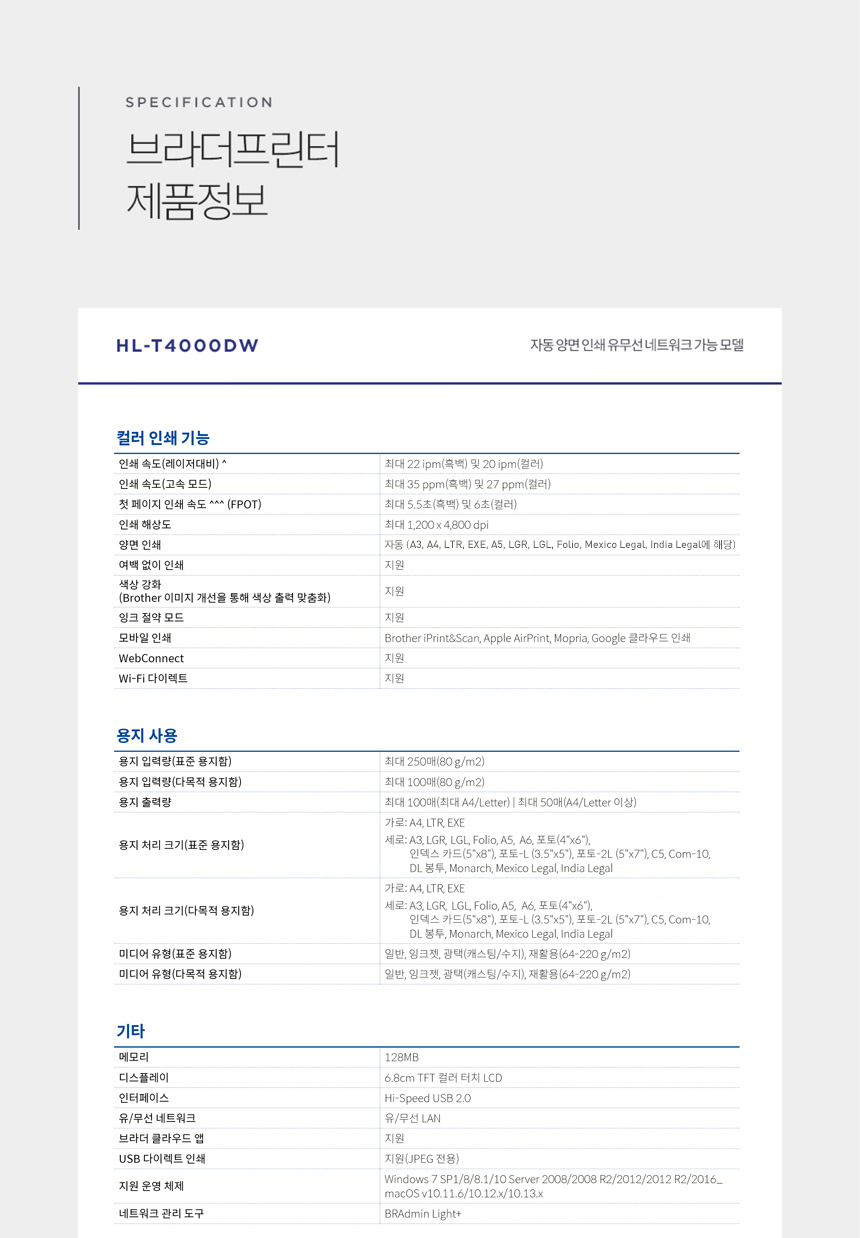 specification-HL-T4000DW