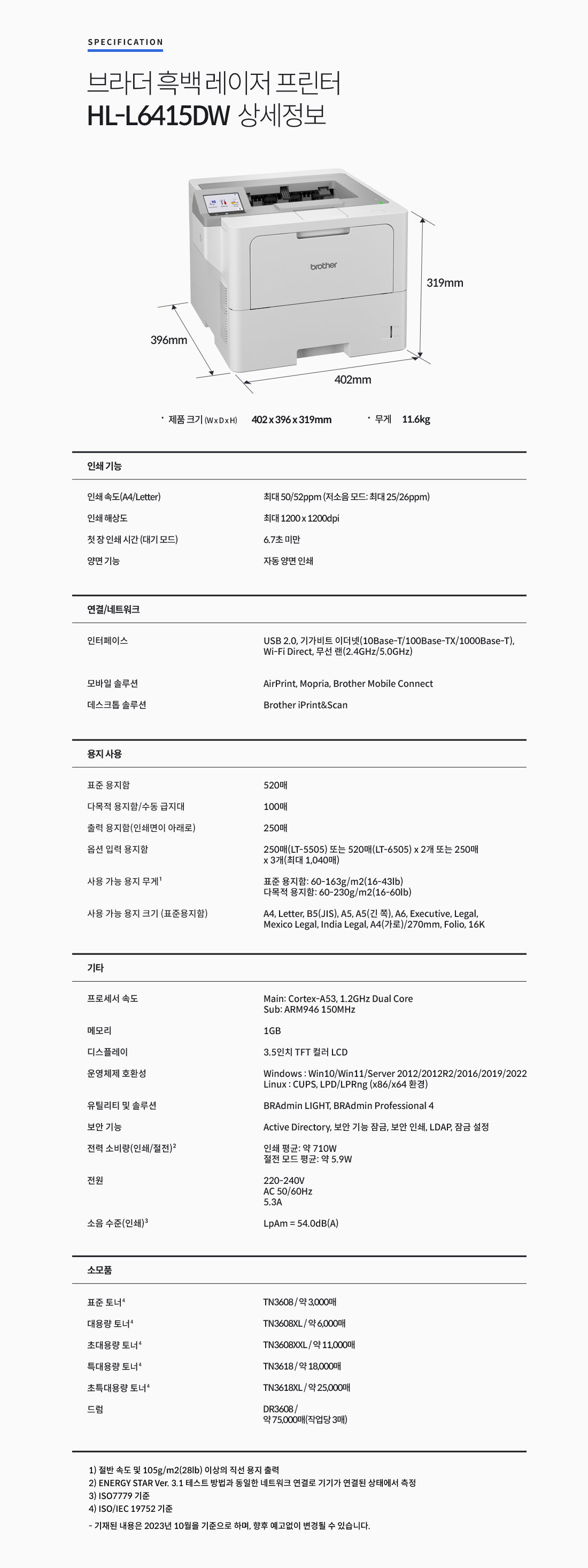 specification-HL-L6415DW